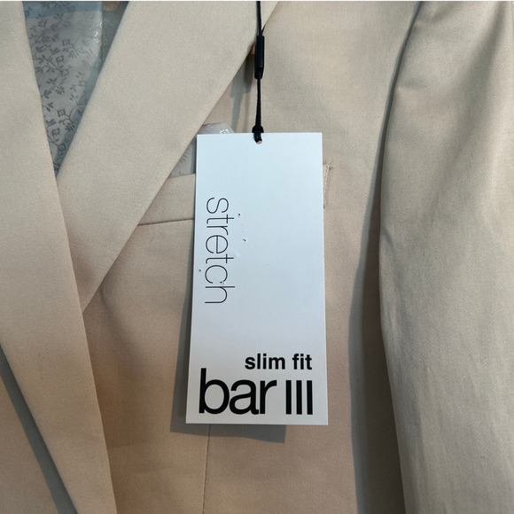 NWT Bar III Slim Fit Stretch Sport Coat Blazer, Tan, Men's 38R - Picture 3 of 7